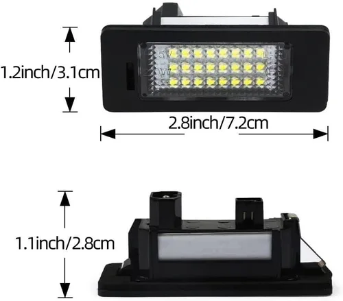Miniatura 2 de AUTOXBERT 2PCS Luces LED para Placa de Matrícula para BMW 1 3 5 X Series E82 E88 E90 E91 E92 E93 E39 E60 E61 X1 X3 X5 X6 Conjunto de Luces de Placa