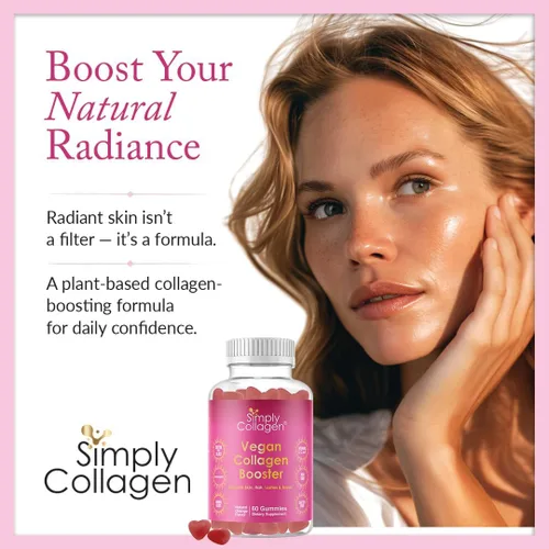 Miniatura 3 de Simply Collagen® Gomitas de colágeno veganas para mujeres y hombres, colágeno a base de plantas con biotina, vitaminas A, C y E, refuerzo