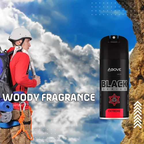 Miniatura 6 de ABOVE Black Series Body Spray, Extreme, 2.12 onzas – Desodorante – Fragancia de madera – Máscaras de transpiración – Spray seco de larga duración