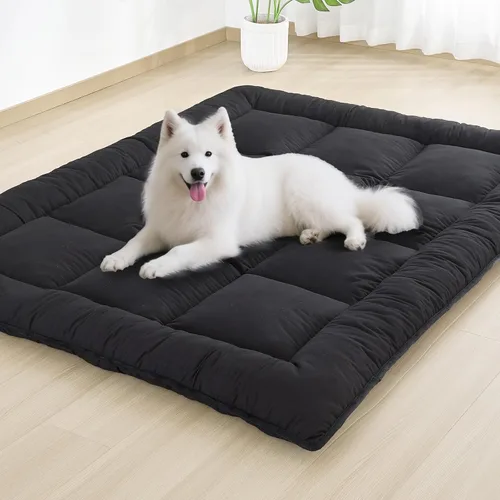 Miniatura 3 de Colchón japonés plegable y portátil, colchón de futón enrollable de 3 pulgadas, tapete de tatami negro para adultos y niños, espuma viscoelástica