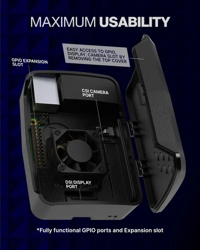 Miniatura 8 de Funda de plástico Argón Poly+ Funda de plástico Raspberry Pi 4 con ventilador controlable PWM y disipador de calor Parte superior extraíble