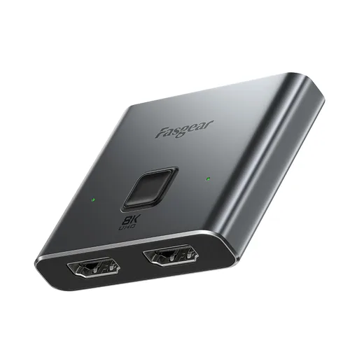 Fasgear Divisor HDMI 2.1 Interruptor HDMI Direccional 2 en 1 Salida 8K@60Hz/4K @120Hz Adaptador de conmutador HDMI para TV X-Box PS5 Consolas de