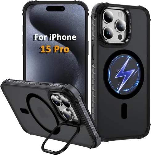 Miniatura 11 de i Phone 13 - Funda para iPhone 14, compatible con carga inalámbrica MagSafe, resistente, a prueba de golpes, soporte ajustable, color rojo mate