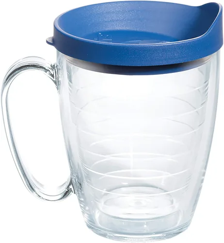 Miniatura 44 de Taza de viaje Tervis de doble pared transparente y colorida con tapa fabricada en Estados Unidos mantiene las bebidas frías y calientes, 24 onzas
