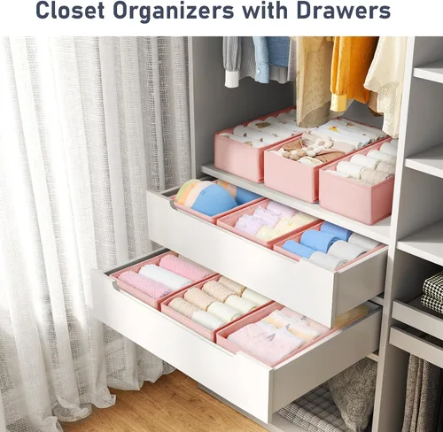 Miniatura 3 de DIMJ Organizador de cajones de ropa, organizador de ropa interior, organizadores de armario y caja de almacenamiento, divisores de cajones para ropa