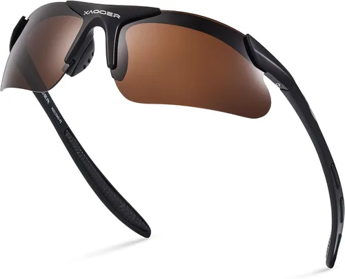 Miniatura 19 de Gafas de sol deportivas polarizadas para niños y niñas, gafas de béisbol y sóftbol, montura TR90 Negro Espejo azul hielo