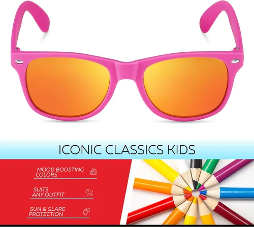Miniatura 44 de Retro Rewind Lentes de sol para niños y niñas de 3 a 12 años, inastillables, UV400, lentes de sol para niños pequeños