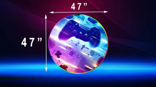 Miniatura 6 de Tapete para silla de juegos RGB con luces para juegos (controlador Galaxy de 47 pulgadas), cancelación de ruido, tapete antideslizante para suelo