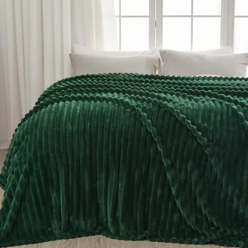 Miniatura 53 de NEWCOSPLAY Manta de Tiro Súper Suave Aqua Franela Sedosa Premium Forro Polar Jacquard Acanalado 3D Ligero Manta de Cama Uso en Todas las Estaciones