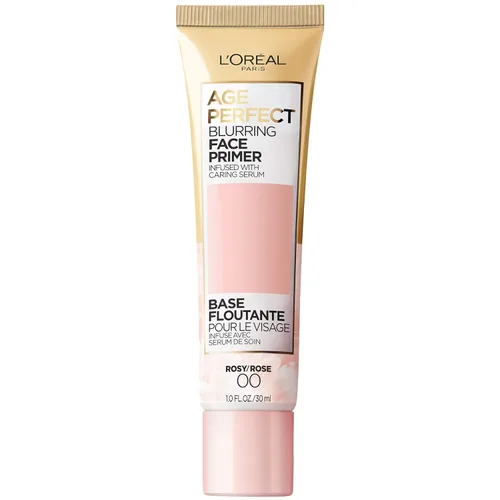 L'Oreal Paris Age Perfect Base de maquillaje difuminadora facial infundida con suero cuidador que suaviza líneas y poros