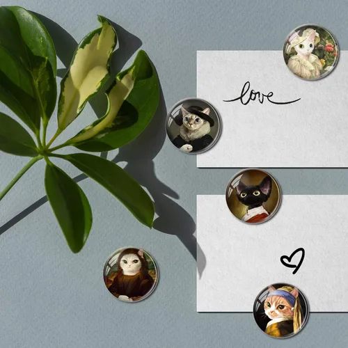 Miniatura 4 de 12 imanes de cristal para nevera, lindos gatos, imanes decorativos para refrigerador, para cocina, oficina, pizarra, gabinete y lavavajillas