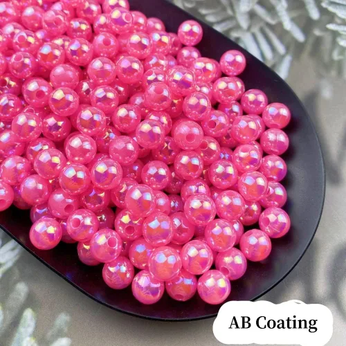 Miniatura 4 de 300 cuentas de perlas para manualidades de 0.315 pulgadas (0.315 in), cuentas redondas sueltas de perlas para collares, pulseras, aretes, Rosa