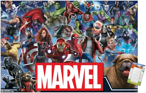 Miniatura 12 de Trends International Marvel Comics - Póster de pared de héroes del universo Marvel, 14.725 x 22.375 pulgadas, versión enmarcada de madera de granero