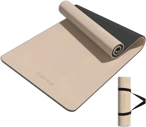 PAIDU Yoga Mat 8mm Super Thick TPE Fitness Mat | SGS Certified | Non-Slip, Odorless & Tear-Resistant | Unisex with Strap | for Yoga, Pilates,