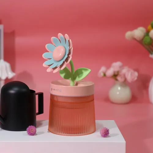 Humidificador pequeño de girasol para plantas, mini humidificadores de niebla fría para dormitorio, humidificadores personales de escritorio con