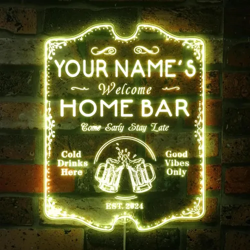 Miniatura 18 de ADVPRO Letrero de neón LED de doble color personalizado con tu nombre para bar casero de cerveza, año de establecimiento, blanco y morado, 16 x 12
