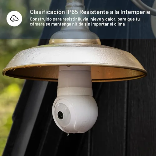 Miniatura 7 de Luna - Cámaras de seguridad inalámbricas para exteriores e interiores, inclinación panorámica de 360°, visión nocturna a color, bombilla LED y foco