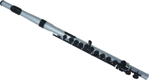 Miniatura 6 de Nuvo Flauta estudiantil - Azul metálico/negro, articulación de cabeza recta, pie C, almohadillas de silicona cómodas, impermeables