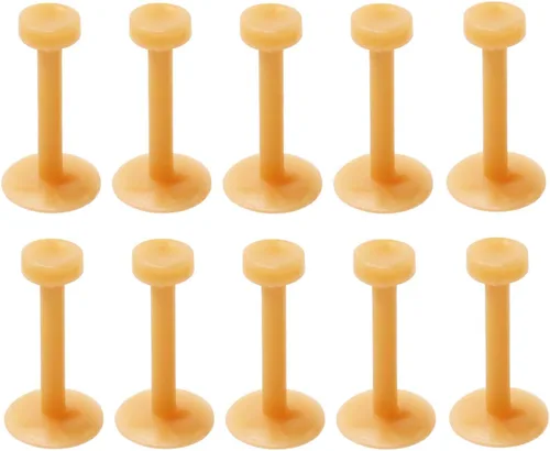 Juego de 10 retenedores de piercing de 16GA en tono carne, flexible, Bioflex, extraíbles con tapa superior, sin metal y libres de alérgenos