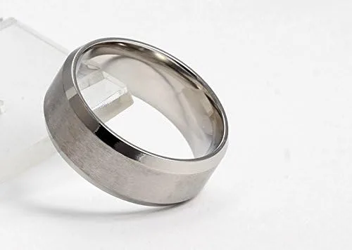 Miniatura 3 de FANSING Anillos de boda de acero inoxidable de 8 mm para hombre y mujer
