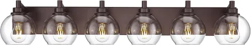 Miniatura 44 de Accesorios de iluminación de baño, luz de tocador mate negra de 2 luces, apliques de pared modernos con pantalla de globo de vidrio transparente