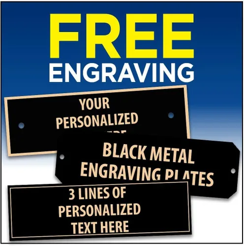 Miniatura 2 de Placas grabadas personalizadas, 3.25 x 1 pulgada, placa de nombre grabada personalizada de metal negro Prime
