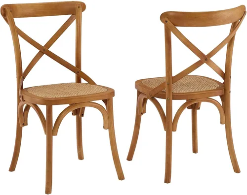 Miniatura 16 de Modway Gear - Sillas de comedor rústicas y modernas, de madera de olmo, dos sillas de comedor
