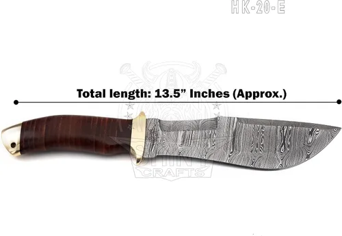 Miniatura 3 de Cuchillo grande forjado hecho a mano de 13 pulgadas, cuchillo de hoja fija, cuchillo Bowie de espiga completa, cuchillo de caza, cuchillo