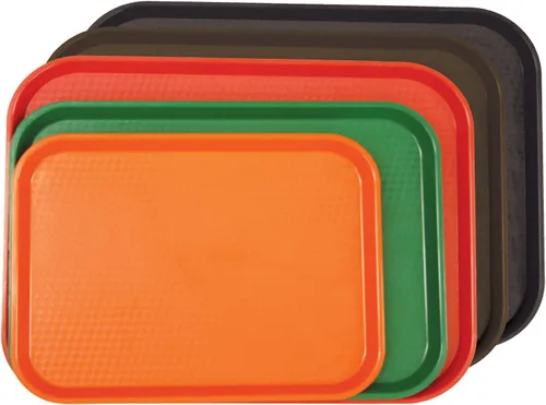 Miniatura 4 de Thunder Group Bandeja rectangular de plástico para comida rápida, 10-1/2 x 13-5/8 pulgadas, negro