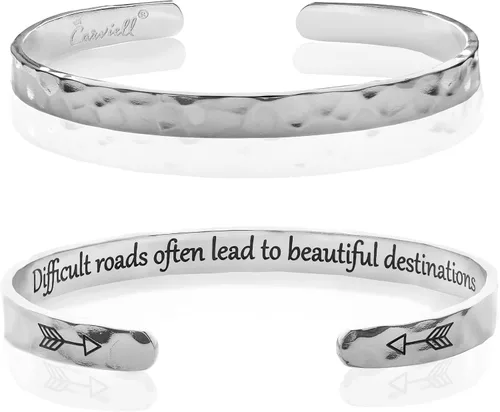 Miniatura 76 de Carviell Pulseras grabadas para mujer, inspiradoras, amistad, amor, mamá, hija, hermana, cristiana, graduación, conmemoración y regalos de boda, más