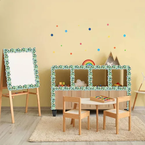 Miniatura 7 de Borde Decorativo Troquelado de Eucalipto de 49 pies para Tablón de Anuncios, Borde Decorativo de Aula, Pegatina de Borde Temático de Eucalipto