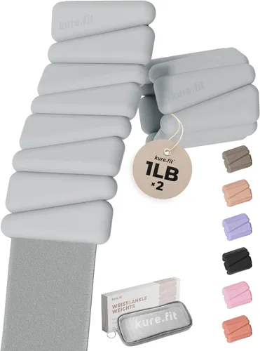 Miniatura 18 de Peso para Pilates Pesas ajustables para muñeca y tobillo para mujeres Brazaletes con peso 1 libra/ 2 libras cada una (Juego de 2)