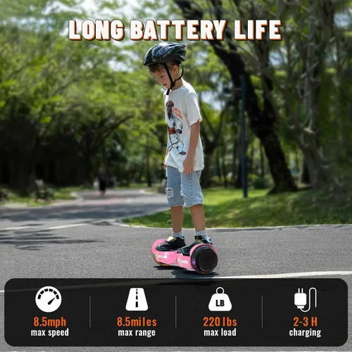 Miniatura 4 de SIMATE Patinete, ruedas LED coloridas iluminadas, altavoces Bluetooth y APP, motores duales de 250W, velocidad máxima de 8.5 mph y alcance máximo