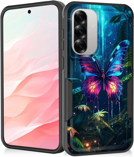 Miniatura 60 de Funda para Galaxy A14 5G, resistente de doble capa híbrida de policarbonato duro, goma suave, a prueba de golpes, funda protectora resistente