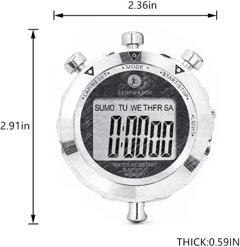 Miniatura 3 de cronómetro de metal para deportes, 10/100/400 vueltas, cronómetros y temporizador para entrenador deportivo, carrera con temporización de 0.01