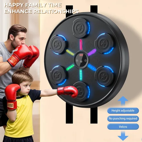 Miniatura 3 de 2025 New Music Boxing Machine with Boxing Gloves, Wall-Mounted, Upgraded Large Smart Bluetooth Music Boxing Target Workout Equipment for Home