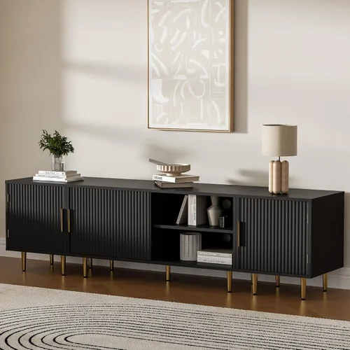 Miniatura 5 de Housoul Soporte de TV de 71 pulgadas para TV de 50/60/70/80 pulgadas, soporte de TV moderno para TV de 75 pulgadas, centro de entretenimiento