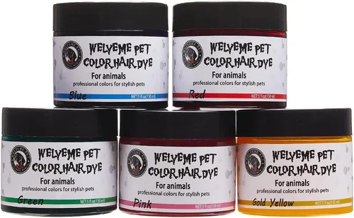 Tinte para el Cabello Arcoíris para Mascotas, Permanente, Profesional, Color Brillante para Perros y Caballos