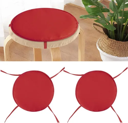 Miniatura 11 de Womenyiaor Juego de 2 cojines redondos para sillas de bistró para interiores y exteriores, cojines para sillas de bistró con lazos, cojines redondos