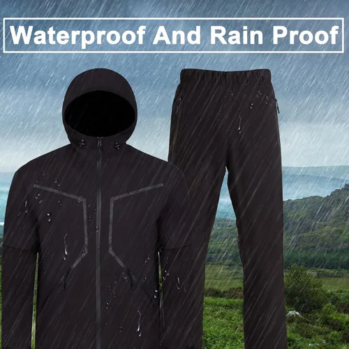 Miniatura 8 de K.E.J. Chaqueta de lluvia de golf, impermeable, trajes de lluvia de golf para hombres, equipo de lluvia de golf