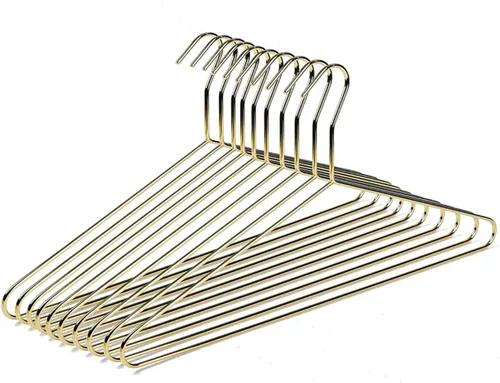 Miniatura 12 de Hermosas perchas de metal de aluminio dorado para colgar abrigos resistentes (tamaño adulto)