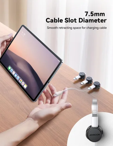 Miniatura 4 de JOYROOM - Paquete de 9 soportes magnéticos para cables ocultadores de cables adhesivos, organizador de cables para escritorio, mesita de noche, mesa