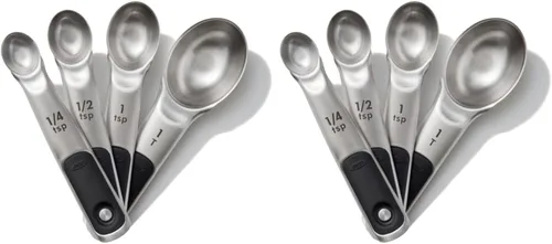 Miniatura 4 de OXO Good Grips - Vasos medidores de acero inoxidable con broches magnéticos (4 unidades)