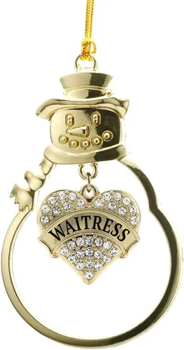 Miniatura 57 de Inspired Silver - Twin #1 - Adorno de Navidad dorado - Adorno de árbol de Navidad con dije de corazón con circonita cúbica - Decoración colgante