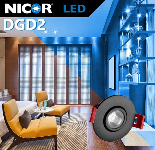 Miniatura 11 de NICOR Iluminación LED cardán empotrado de 2 pulgadas en níquel, 2700 K (DGD211202KRDNK)