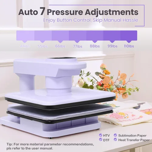Miniatura 2 de Whubefy Prensa de Calor Automática Giratoria 360° 15x15 - Máquina Profesional Automática de Prensa para Camisetas con Liberación Automática y 7