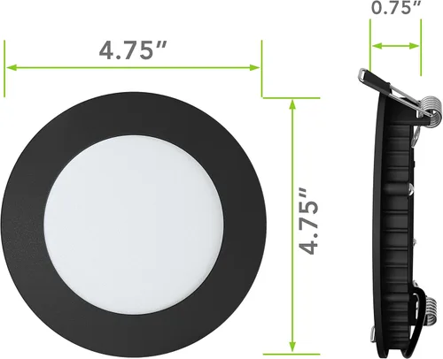 Miniatura 2 de Paquete de 5 luces de techo empotrables para barco RV de 480 lúmenes, luz LED súper delgada, panel de luz DC 12 V 4.75 pulgadas, 6 W, Downlights