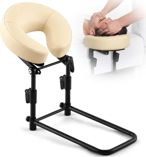 Qunclay Reposacabezas de masaje ajustable para cama, colchón portátil de masaje con cojín de almohada suave, almohada boca abajo después de cirugía