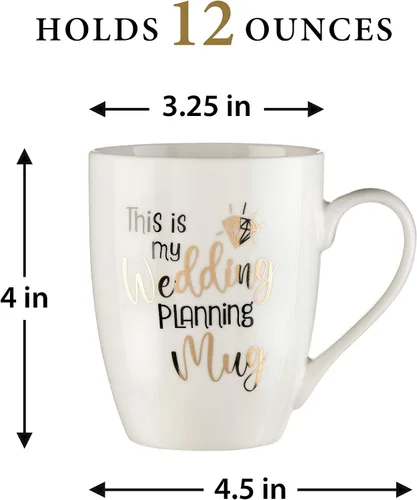 Miniatura 2 de Lillian Rose Taza de café para planificación de bodas, 4.0 in, crema (CM100 WP)