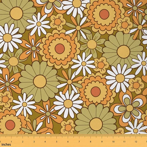 Miniatura 38 de The Yard - Tela floral vintage de copos de nieve de ciervo, oso de ciervo, para niños, adolescentes, estilo granja, animales salvajes, plantas Azul